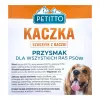 Šunų skanėstai PETITTO Duck Kebab 500 g — antienos skonio minkšti dresūros kąsneliai, 64 % baltymų, 3 % riebalų, be glitimo ir cukraus