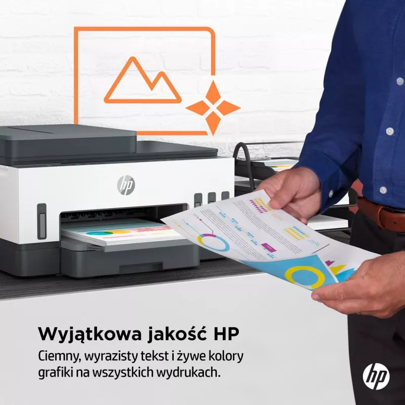 Daugiafunkcis spausdintuvas HP Smart Tank 750 su nuolatiniu rašalu, spalvotas, Wi-Fi, Smart App, dvipusis spausdinimas, ADF automatinis dokumentų tiektuvas