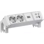 Bachmann DESK2 ALU Balta 937.4022xCEE7/3 1xUSB A/C 22W 0 2m GST18