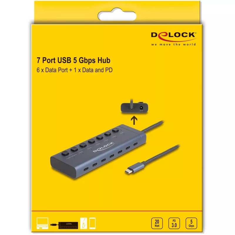 DeLOCK 63410 USB 3.2 Gen 1 Type-C šakotuvas 5000 Mbit/s Mėlynas