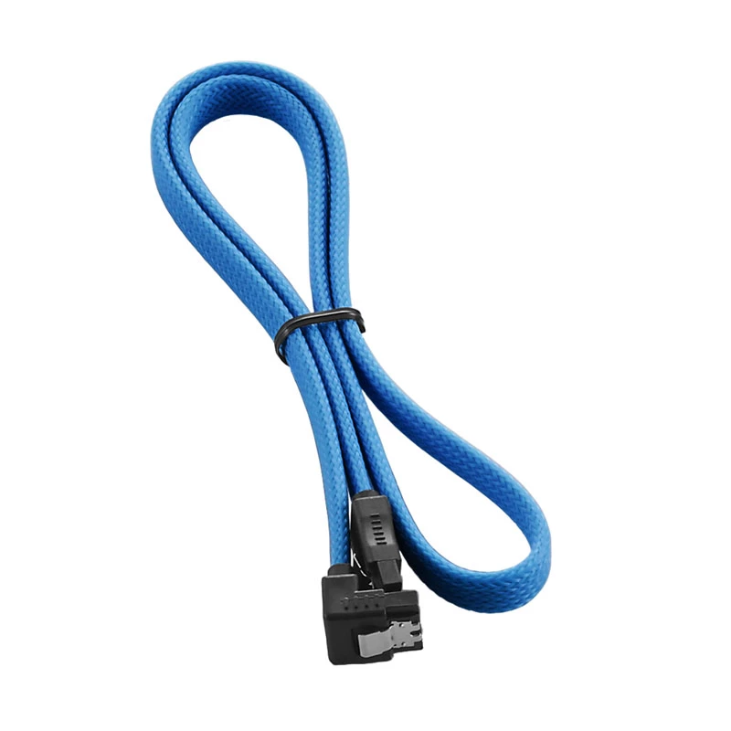 CableMod ModMesh – SATA kabelis – Serial ATA 150/300/600 – SATA (M) kampinis į SATA (M) – 60 cm – šviesiai mėlynas (CM-CAB-RSAT-N60KLB-R)