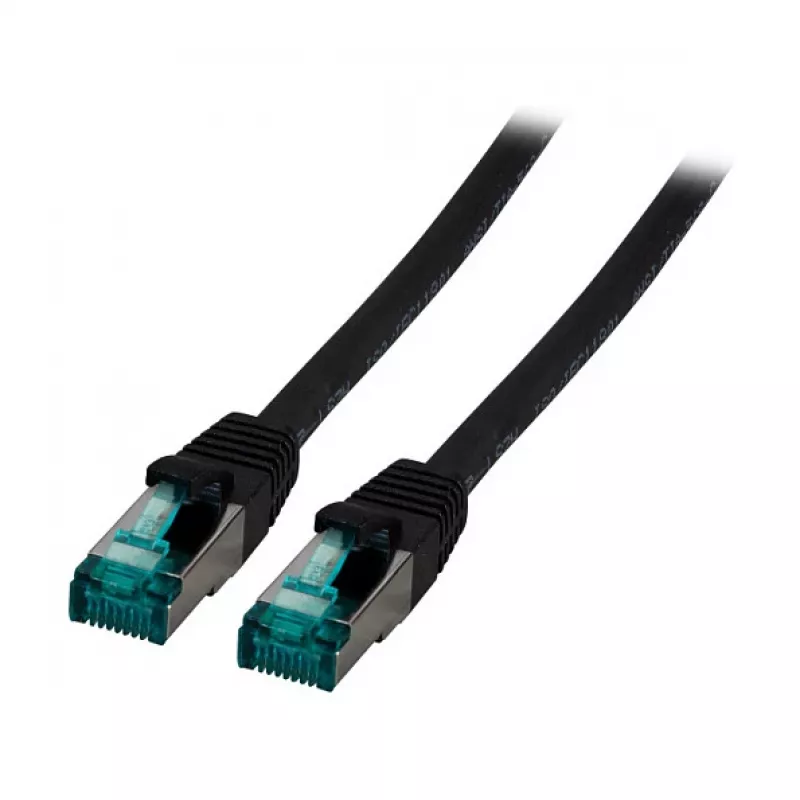 EFB-Elektronik RJ45 komutacinis kabelis Cat.6A S/FTP LSZH juodas 0,25m