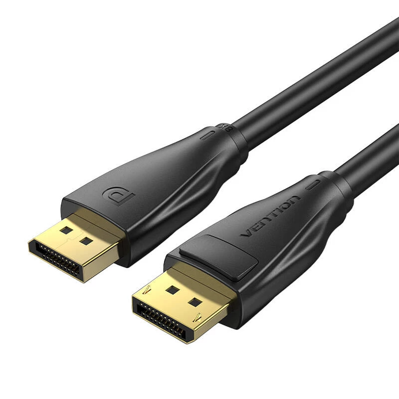 DisplayPort 1.4 laidas Vention HCCBI, 3 m, 8K@60Hz / 4K@120Hz, 80 Gbit/s, paauksuoti kontaktai, juodas
