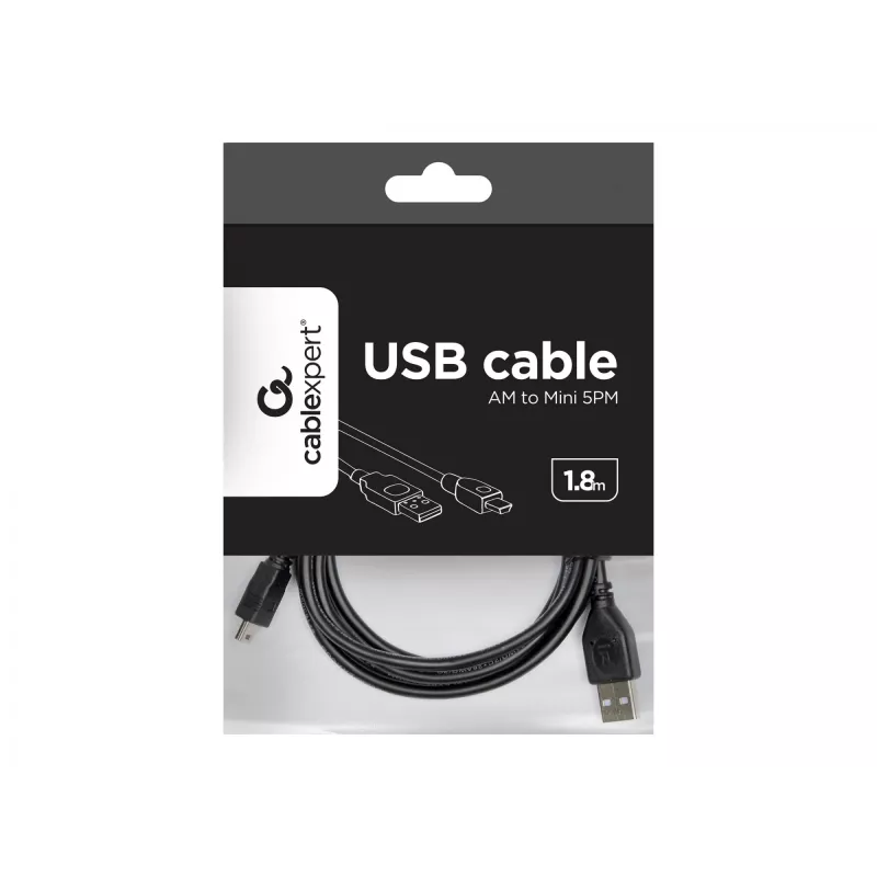 Gembird 1,8 m USB 2.0 A/mini-USB M USB laidas USB A Mini-USB B Juoda