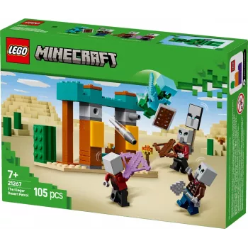 LEGO statybų rinkinys „The Illager Desert Patrol 21267“ – „Minecraft“ žaidimų rinkinys, 105 dalys, 4 minifigūrėlės, 80×60×110 mm