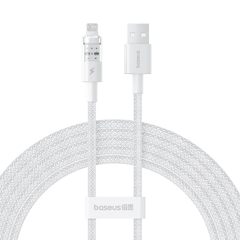 Baseus Gem USB į IP 2.4A greitojo įkrovimo kabelis 2 m Baltas