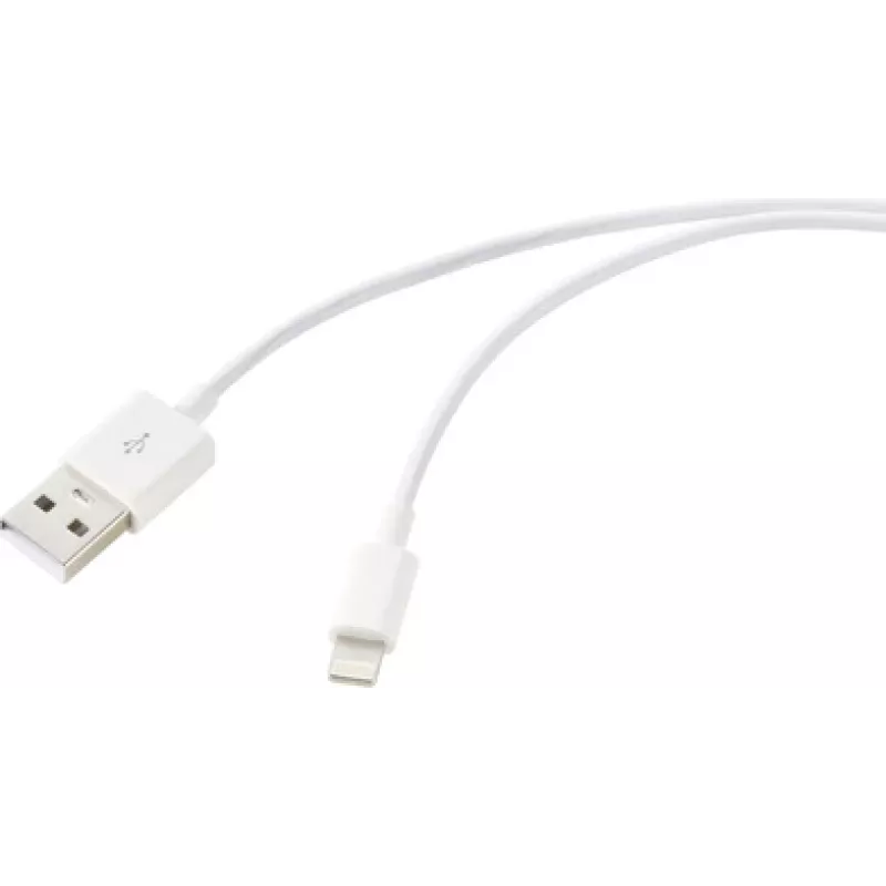 Renkforce USB kabelis USB 2.0 USB-A kištukas, Apple Lightning kištukas 1,00 m baltas RF-6857548 (RF-6857548)