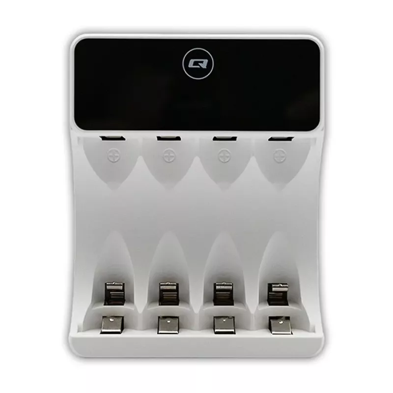 Baterijų įkroviklis QOLTEC 50848, skirtas NiMH AAA (R03) ir AA (R6) elementams, su LCD ekranu