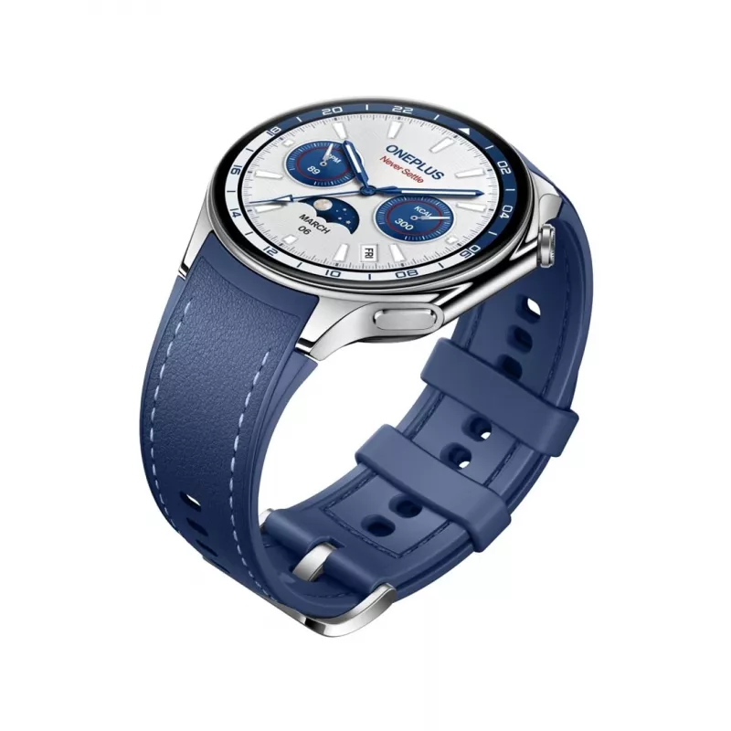 Išmanusis laikrodis ONEPLUS OnePlus Watch 2 47 mm, 1,43 colio AMOLED, 466×466, 32 GB, „Wi‑Fi“, GPS, mėlynas korpusas