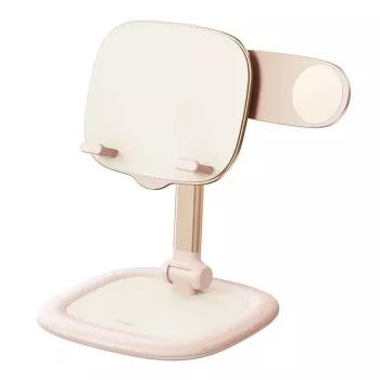 Planšečių ir telefonų stovas Baseus Seashell Series Pink — reguliuojamo aukščio, lengvas