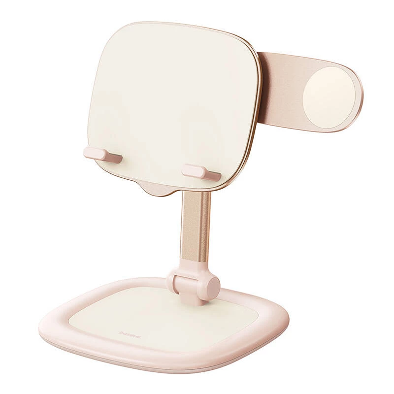 Planšečių ir telefonų stovas Baseus Seashell Series Pink — reguliuojamo aukščio, lengvas