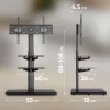 Ant grindų stovintis televizoriaus stovas ONKRON TS5550-B, skirtas 32–65 colių (81,3–165,1 cm), maksimali apkrova 30 kg, VESA 100x100–600x400, aukštis 880–1080 mm, pasukimas ±25°