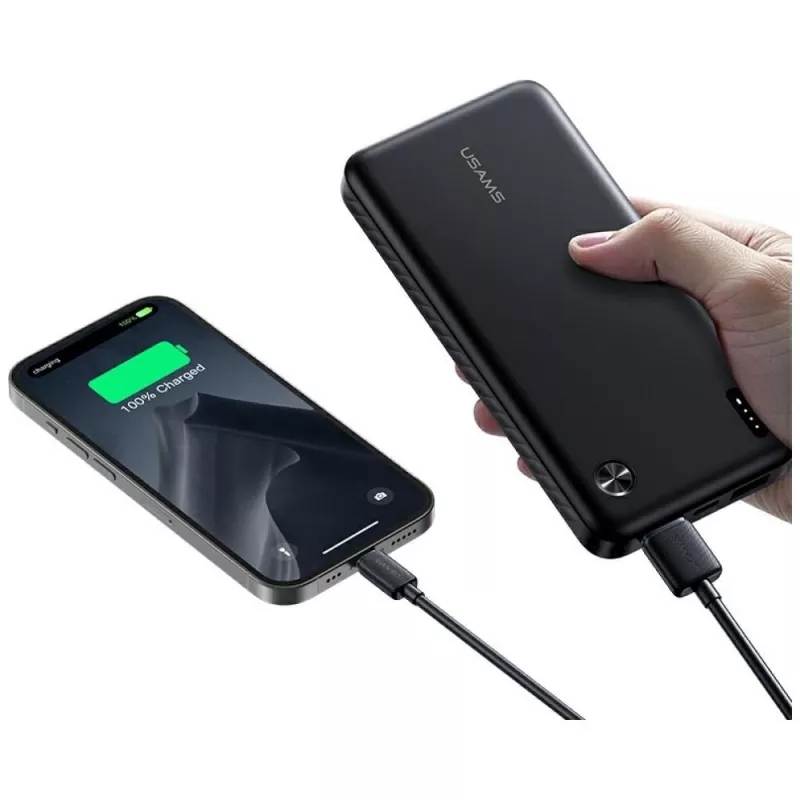 Išorinė baterija usams PB83 10000mAh PD 2×USB-A USB-C balta