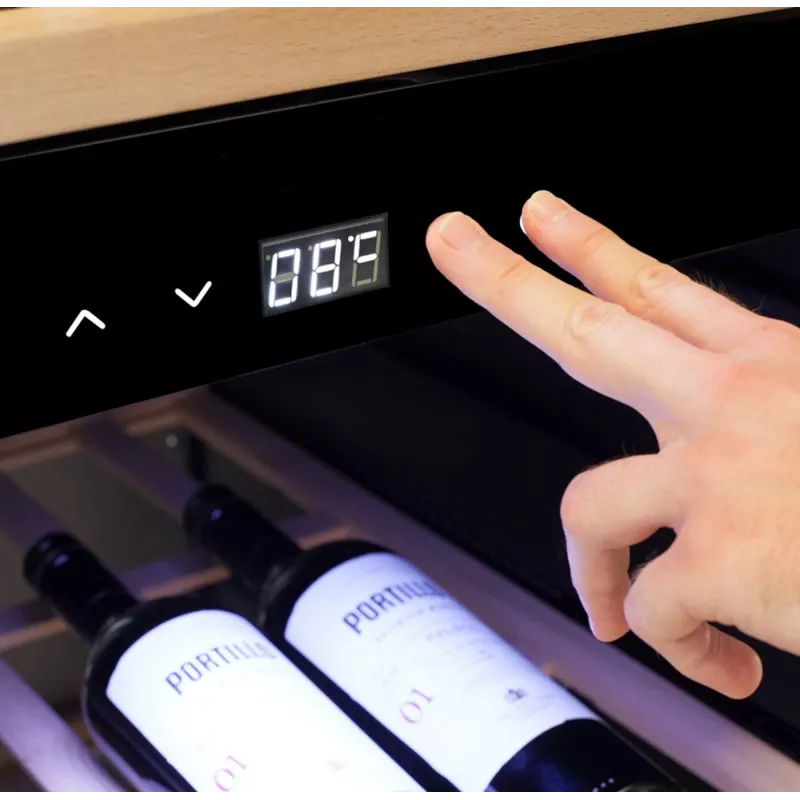 „Caso“ išmanusis vyno aušintuvas | „WineExclusive 126“ | energinio efektyvumo klasė G | vitrininis | laisvai pastatomas | talpa 126 buteliai | aušinimo tipas kompresorinė technologija | juodas