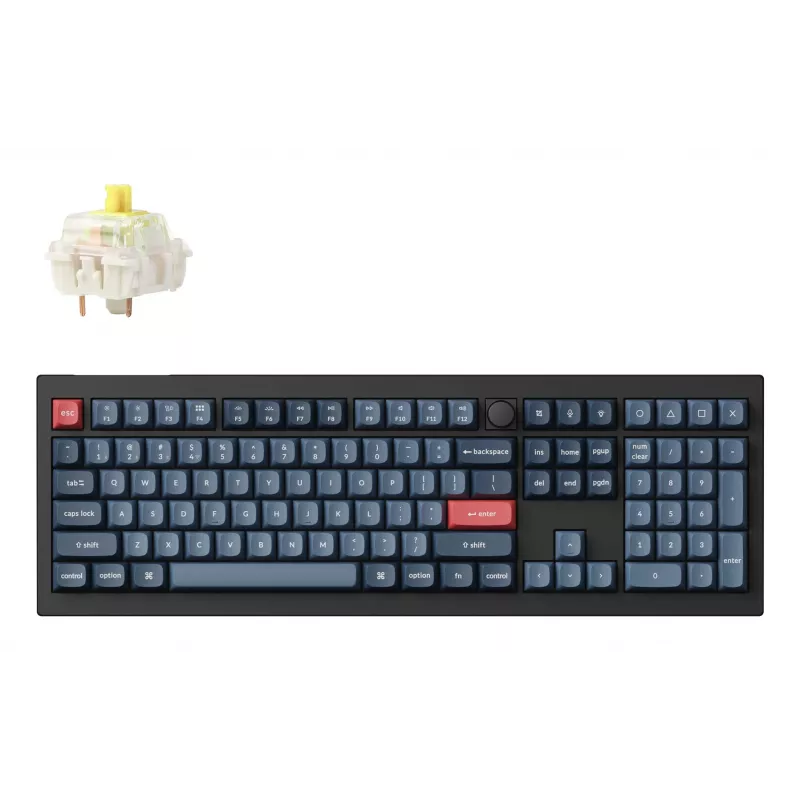 Klaviatūra Keychron V6 Max Full-size (100%) RF Wireless + Bluetooth mechaninė RGB juoda/pilka