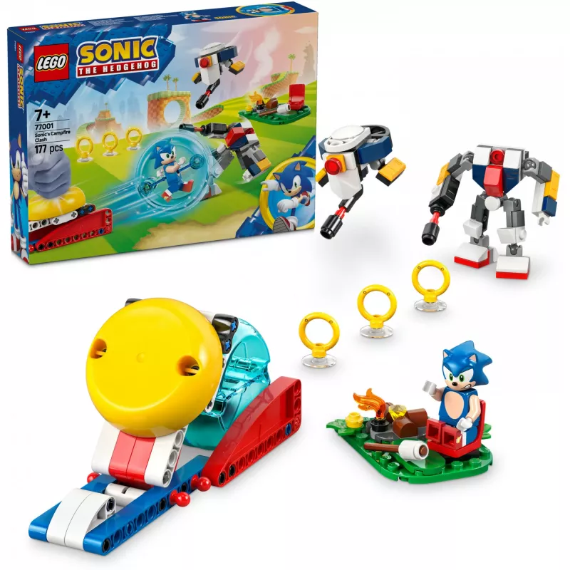 Konstravimo žaislas LEGO Sonic the Hedgehog 77001 Campfire Showdown rinkinys, 177 dalys, 1 minifigūrėlė, amžius 7+