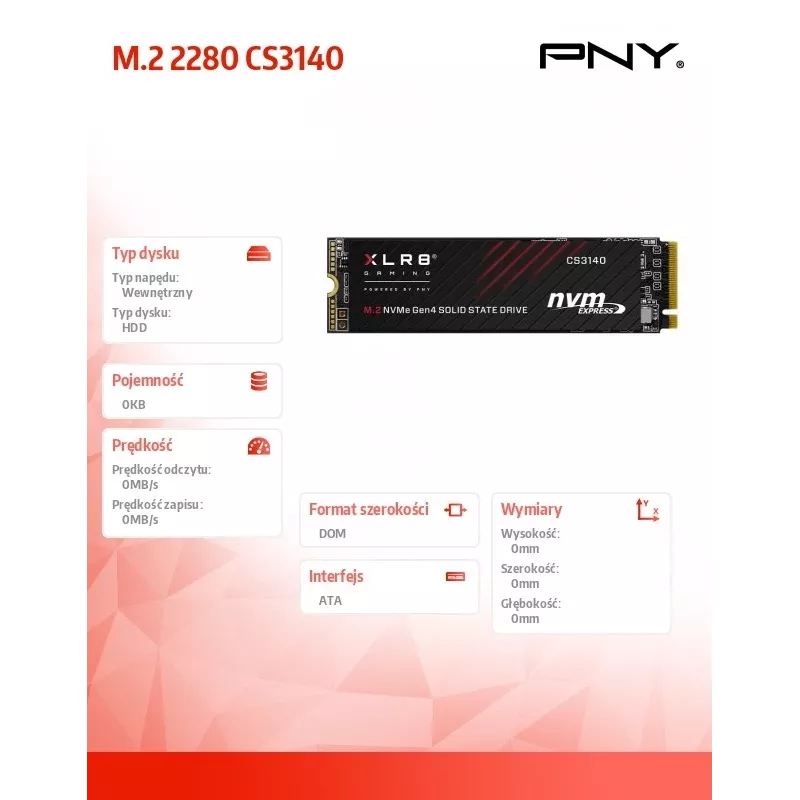SSD PNY 2 TB M.2 PCI Express 4.0 NVMe XLR8 CS3140