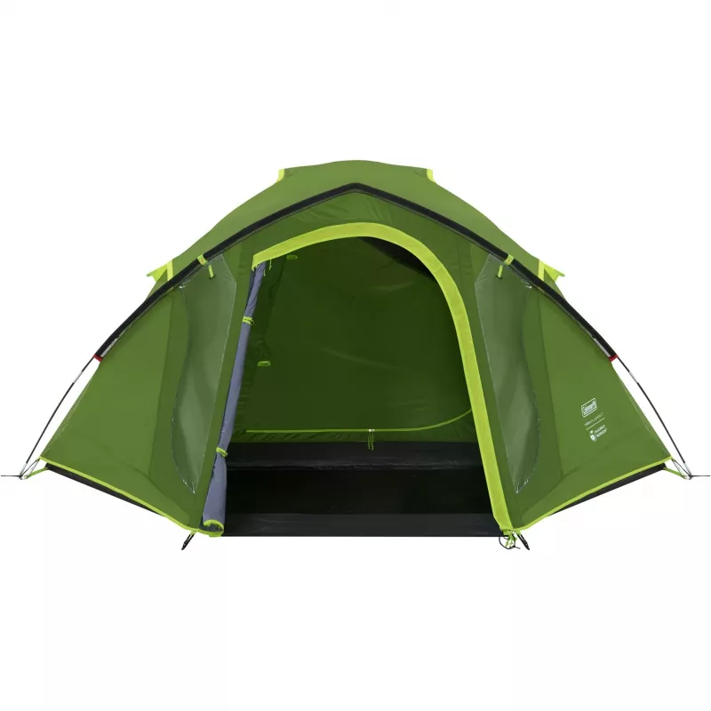 Coleman Dome Tent Darwin 4 Plus Juodaout — 4 asmenų tunelio palapinė su prieangiu, Tamsiai Žalia/Šviesiai Žalia