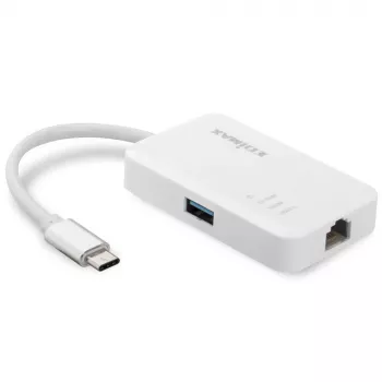 Edimax EU-4308 nešiojamojo kompiuterio dokas / prievadų atkartotuvas USB 3.2 Gen 1 (3.1 Gen 1) Type-C baltas
