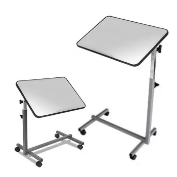Naktinis staliukas HERDEGEN EASY modelis 421000 — kompaktiškas naktinis staliukas, reguliuojamas aukštis 70–105 cm, stalviršis 600×400 mm, pakreipimas 0–90°, 4 fiksuojami ratukai, maks. apkrova 10 kg
