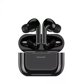 AWEI Bluetooth 5.0 T29 TWS ausinės + įkrovimo stotelė juoda/juoda