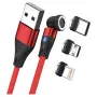 USB kabelis RealPower MagneticCharge3 1m USB A raudonas
