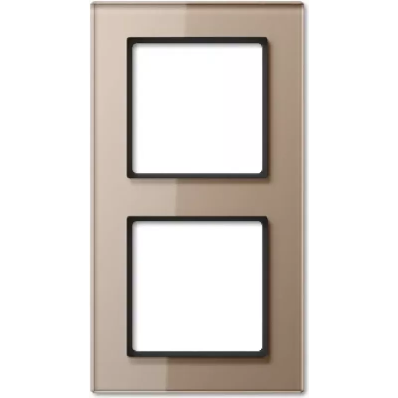 Stiklinis jungiklio dangtelis JUNG AC 582 GL CH Champagne — stiklas, 84×155 mm