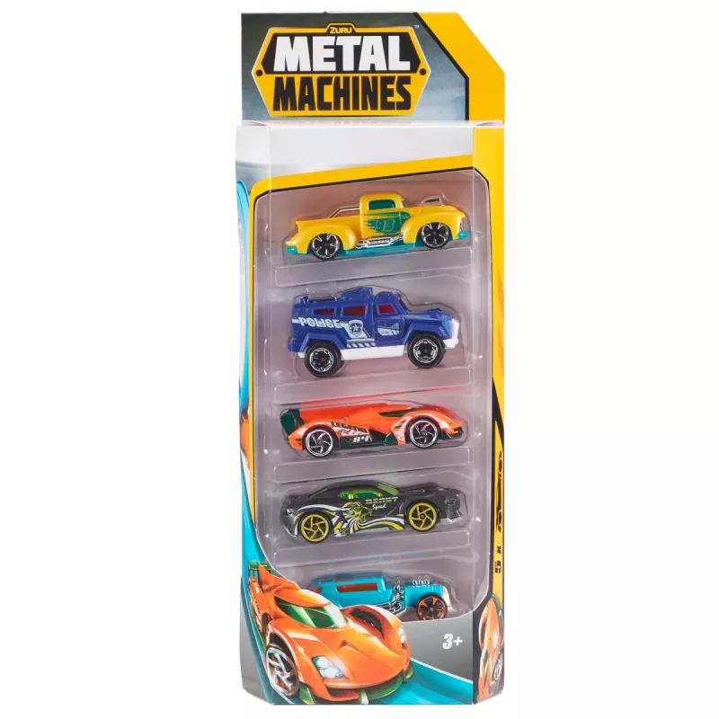 Metal Machines: 5 vnt. žaislinių automobilių rinkinys, 1:64, 1 serija - Asorti