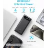 Nešiojamasis įkroviklis Anker A1383011 — 20000 mAh, 1× USB-A + 1× USB-C, bendra 3,6 A, juodas