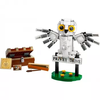 LEGO Harry Potter statomas Hedwiga Privet Drive modelis 76425 — 337 dalys, 100 mm aukštis, rekomenduojamas amžius 7+