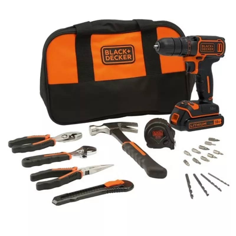 Juoda & Decker BDCDC18HTSA-QW grąžtas Key Juoda, Oranžinė
