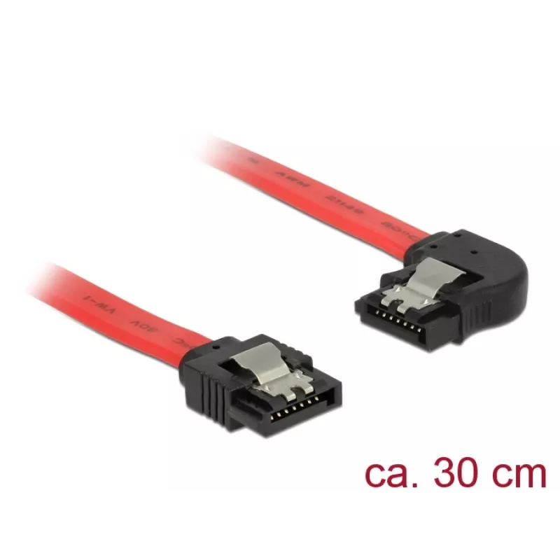 SATA laidas DeLOCK 83963 0,3 m SATA 7 kontaktų Juoda Raudona