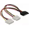 SATA 15 kontaktų į 2x 4 kontaktų Molex lizdus 20 cm DeLOCK 65159