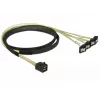 SCSI kabelis DeLOCK 85685 Juoda Geltona 1 m 1 x Mini SAS HD SFF-8643 4 x SATA 7 kontaktų