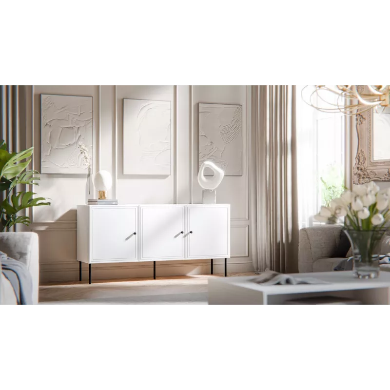 3D komoda PALAZZO BIS 151x40x75 baltas matinis