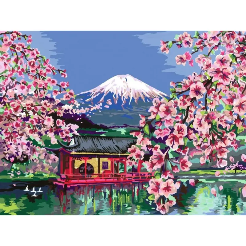 Ravensburger tapybos rinkinys CreArt Japanese Cherry Blossom 23914 – meno rinkinys tapybai