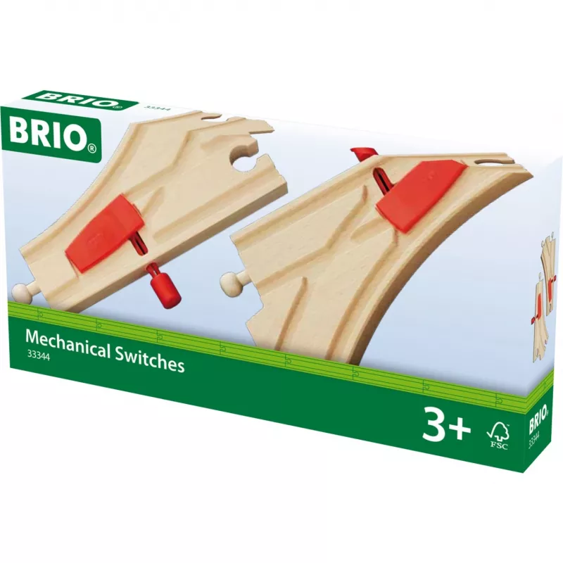 BRIO 33344 Perjungimo bėgių dalis, 2 vnt., raudona