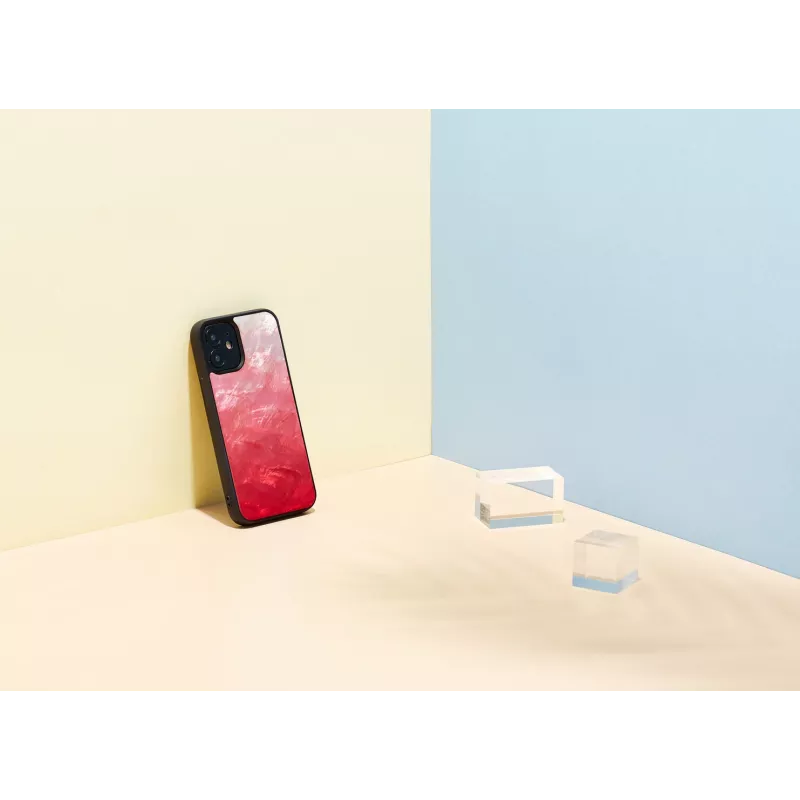 Apsauginis telefono dėklas iKins, skirtas Apple iPhone 12 mini — Pink Lake su juodais akcentais