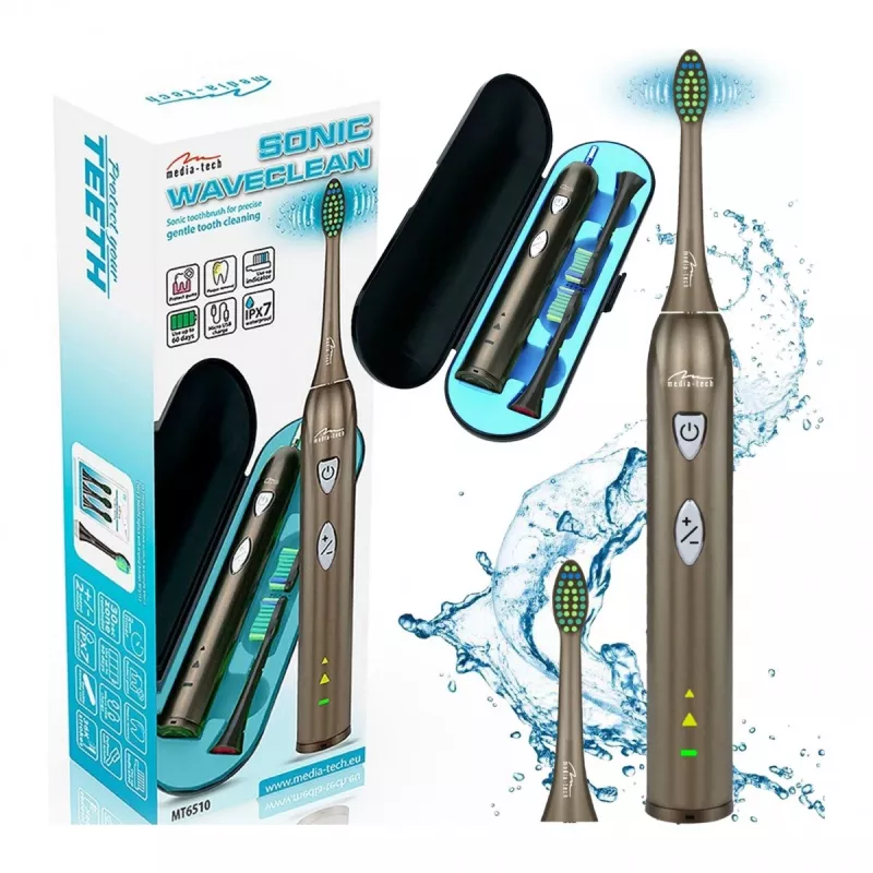 Dantų šepetėlis Media-Tech SONIC WAVECLEAN suaugusiems, rudas