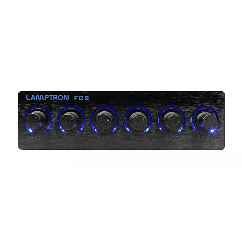 Ventiliatoriaus valdiklis Lamptron FC2 4 kanalų 30 W (PWM/įtampos valdymas kompiuterio aušinimo ventiliatoriams)
