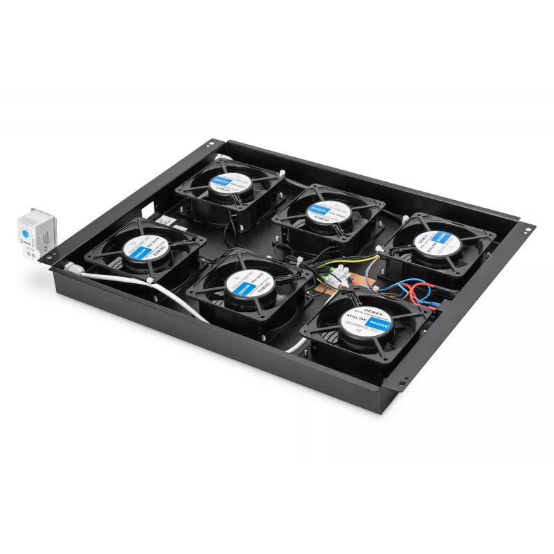 Digitus DN-19 FAN-6-SRV-B gaminys juodos spalvos