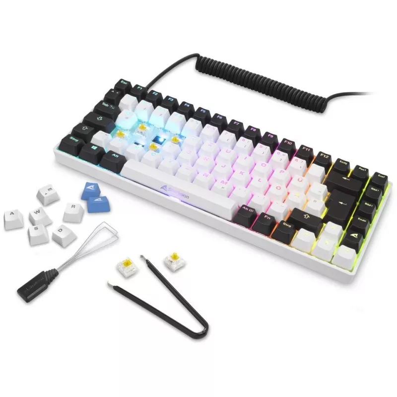 Sharkoon SKILLER SGK50 S3 klaviatūra žaidimams USB QWERTY rusiška balta