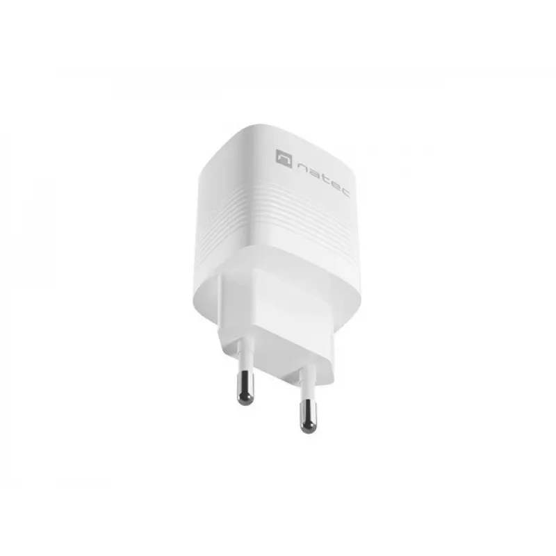Laidinis mobiliųjų įrenginių įkroviklis NATEC NUC-2140, 30W, USB-C PD 3.0 + USB-A, Samsung AFC, Baltas
