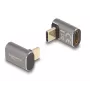 “DeLOCK” USB adapteris 40 Gbps USB Type-C PD 3.0 100 W kištukas į lizdą kampinis 8K 60 Hz metalinis