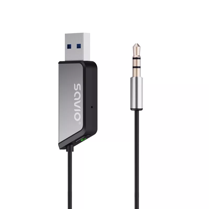Savio TR-16 siųstuvas AUX adapteris su laisvų rankų funkcija, Bluetooth 5.3, Google Assistant/Siri