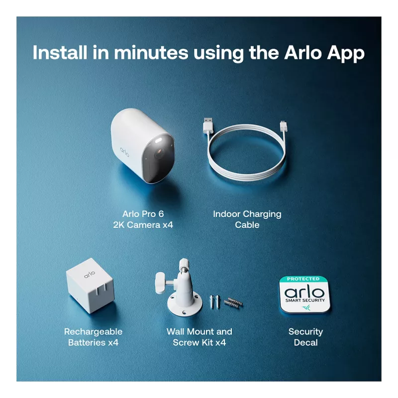 ARLO Pro 6 - 2025 m. leidimas - Tinklo stebėjimo kamera - Lauko, vidaus zona - atspari oro sąlygoms - spalvota (diena/naktis)
