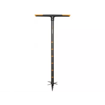 Grąžtas Fiskars QuikDrill S — rankinis grąžtas, 10 cm skersmuo, 1100 mm ilgis, plastikinė rankena, juoda