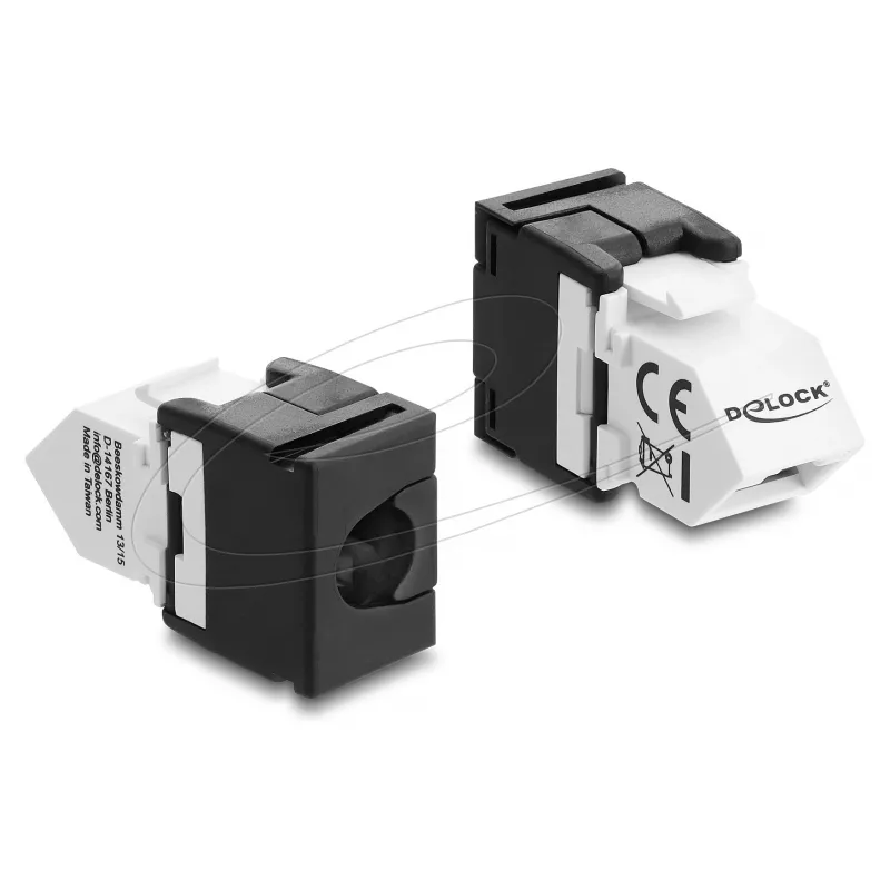 DELOCK Keystone modulis RJ45 lizdas LSA Cat.6 45° kampuotas neekranuotas juodas