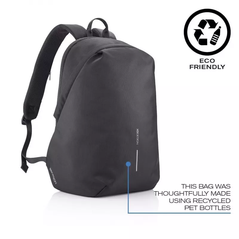 Laisvalaikio kuprinė XDDESIGN Bobby Soft su 15,6 colio nešiojamojo kompiuterio skyriumi, 16 l, PET, juoda