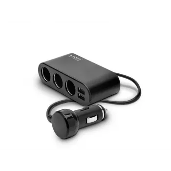 Automobilinis USB įkroviklis SAVIO SA-024 — universalus mobiliesiems įrenginiams, įėjimas 12–24 V, išėjimas 5 V, juodas, skirtas cigarečių uždegimo lizdui